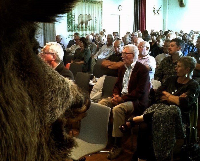 Det var fullsatt, nästan 200 personer, under Svenska Jägareförbundets vildsvinsseminarium. Foto: Madeleine Lewander