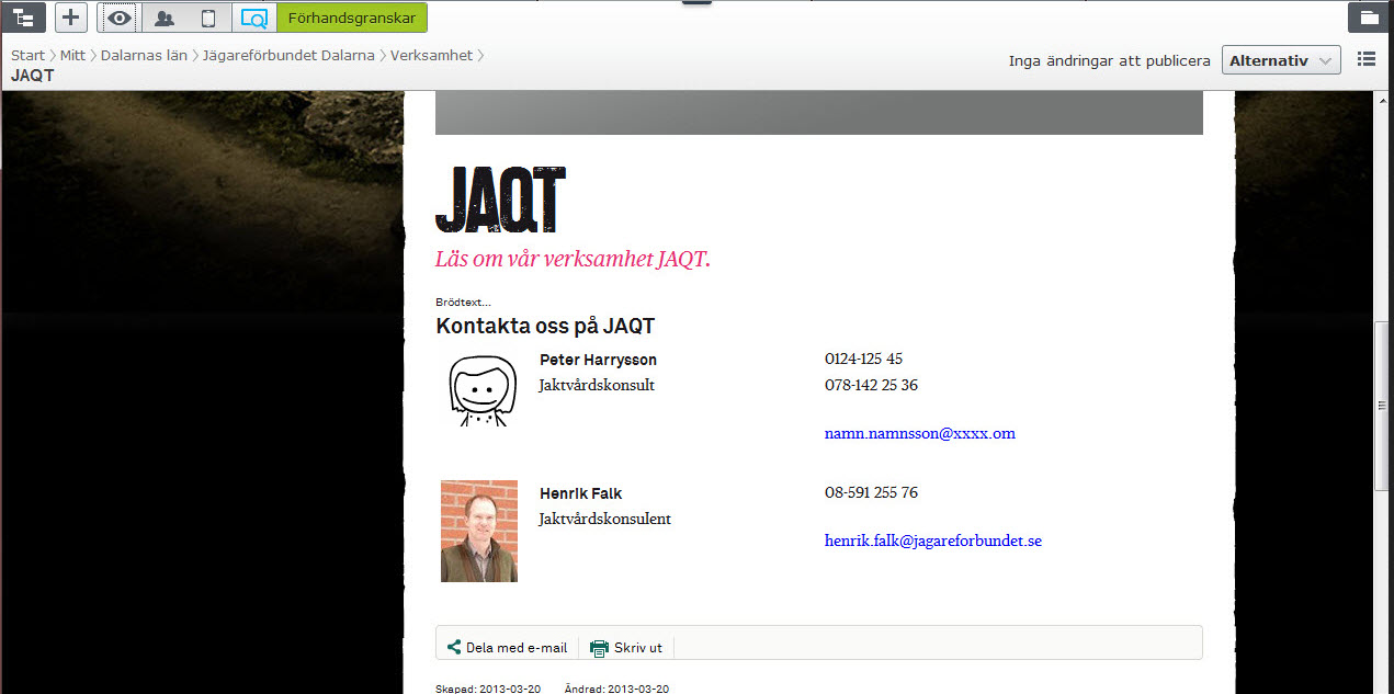 Skapa kontakt